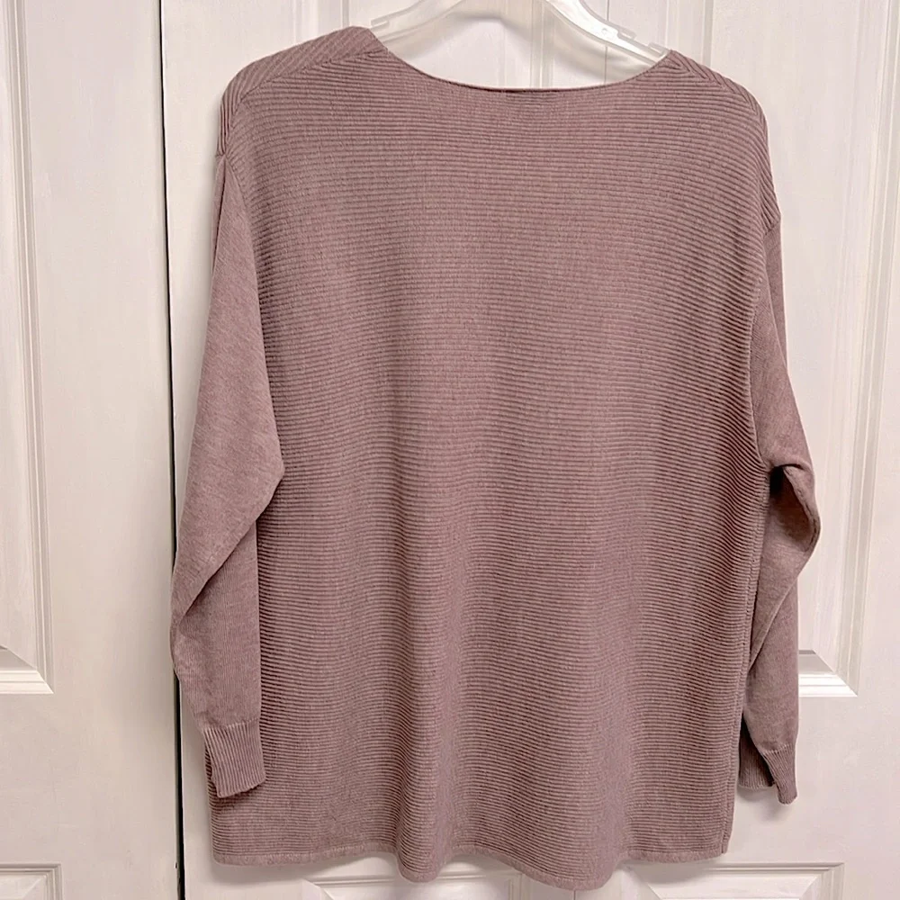 Ella Moss Lilac Purple V Neck Drop Shoulder Long Sleeve Sweater Size XXL